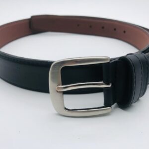 Men’s Belt | Silver Buckle Black-El
