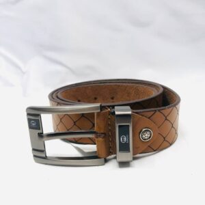 Men’s Belt Leather | Tan Stripe