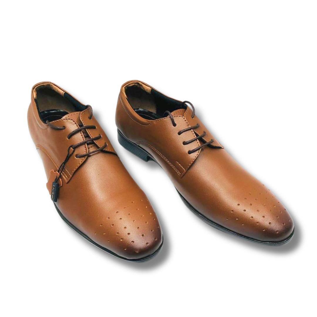 Genuine Leather Formal Shoe 914 Tan - Image 2